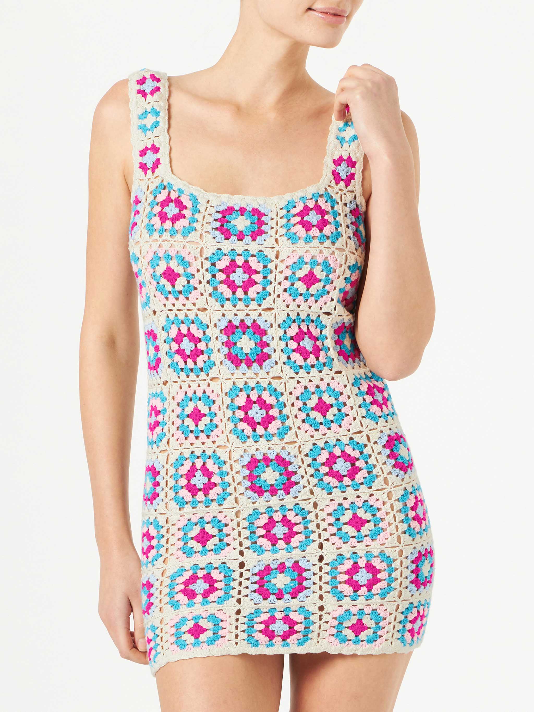 Woman Multicolor crochet dress