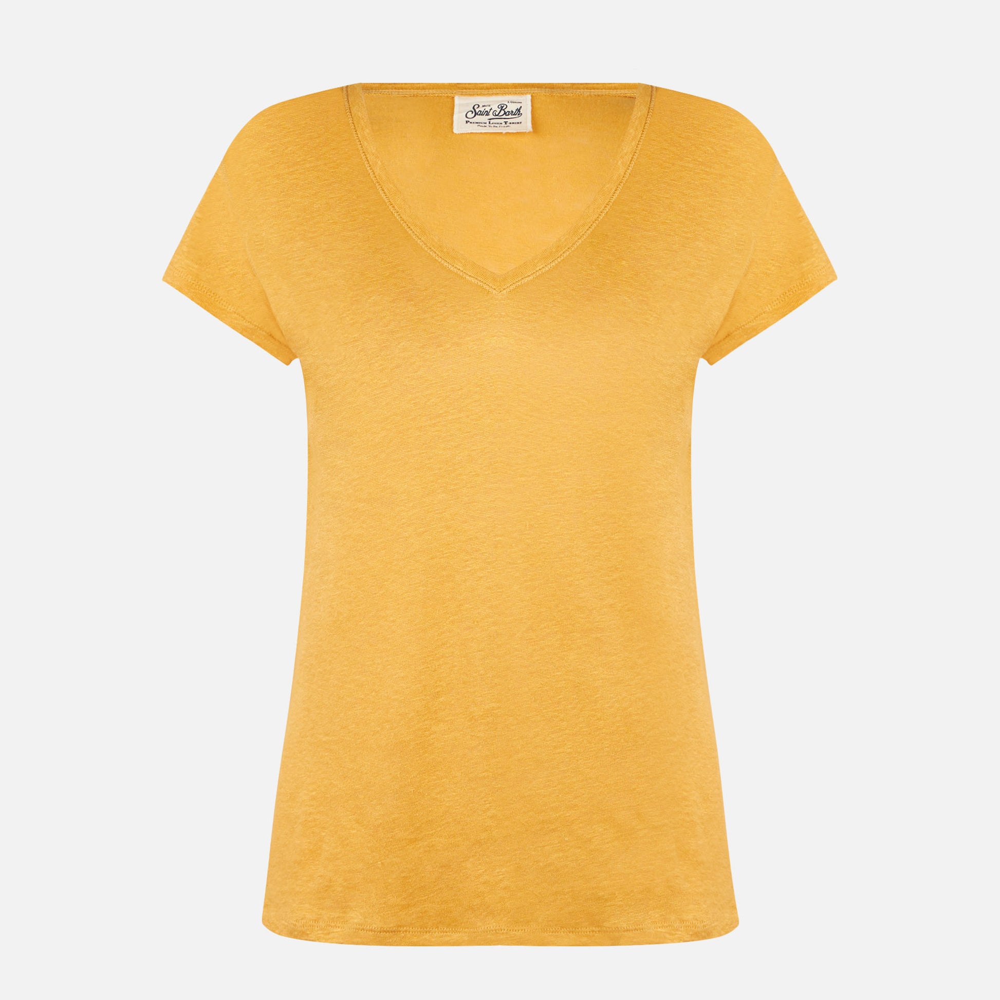 Woman ochre linen t-shirt - MC2 Saint Barth