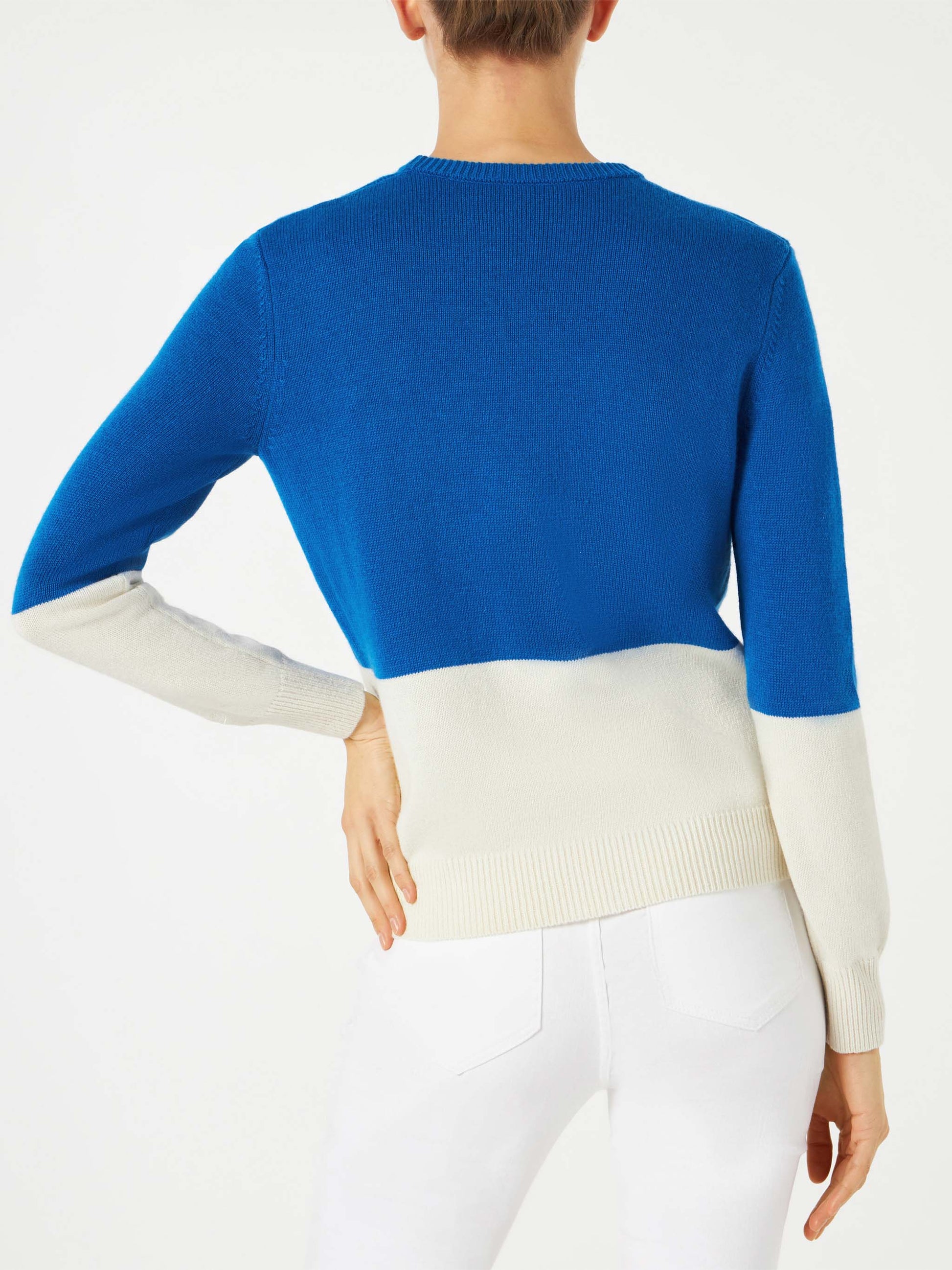 Woman sweater with Courma vintage postcard print - MC2 Saint Barth