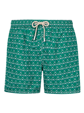 Man lightweight fabric swim-shorts Lighting Micro Fantasy with golf print - MC2 Saint Barth