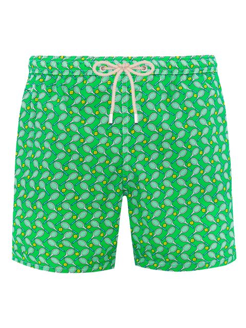 Man lightweight fabric swim-shorts Lighting Micro Fantasy with tennis print - MC2 Saint Barth