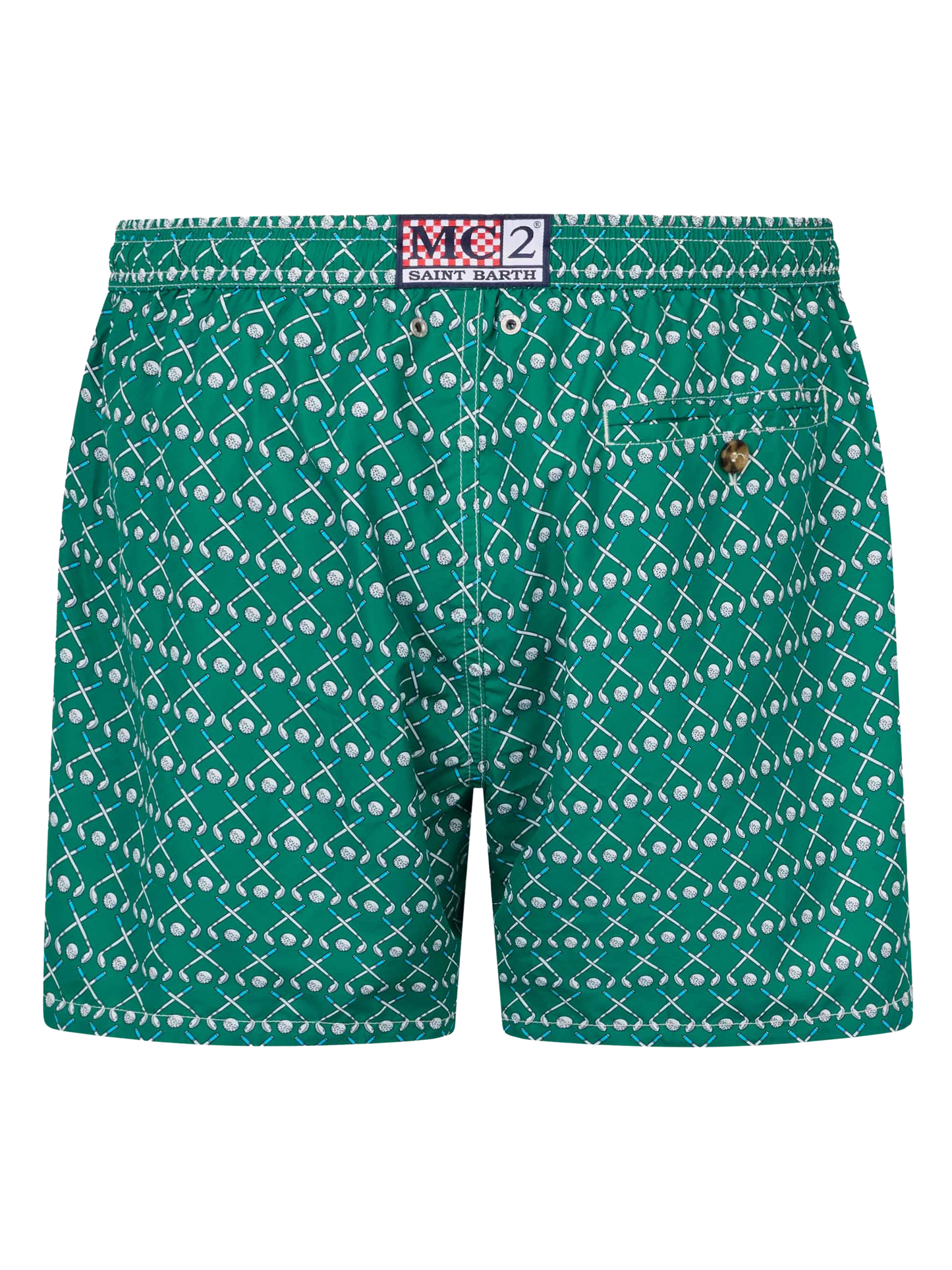 Man lightweight fabric swim-shorts Lighting Micro Fantasy with golf print - MC2 Saint Barth