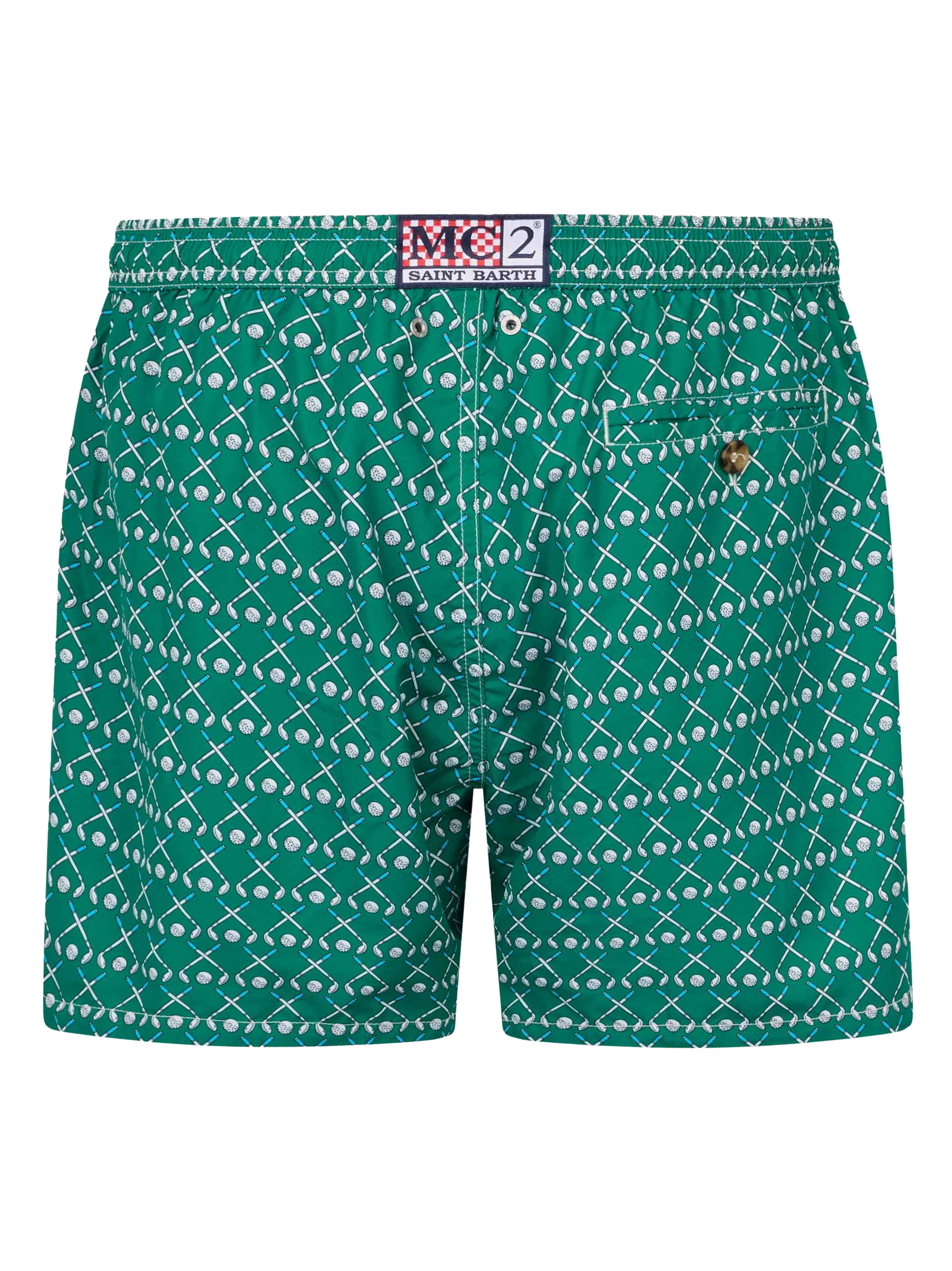 Man lightweight fabric swim-shorts Lighting Micro Fantasy with golf print - MC2 Saint Barth