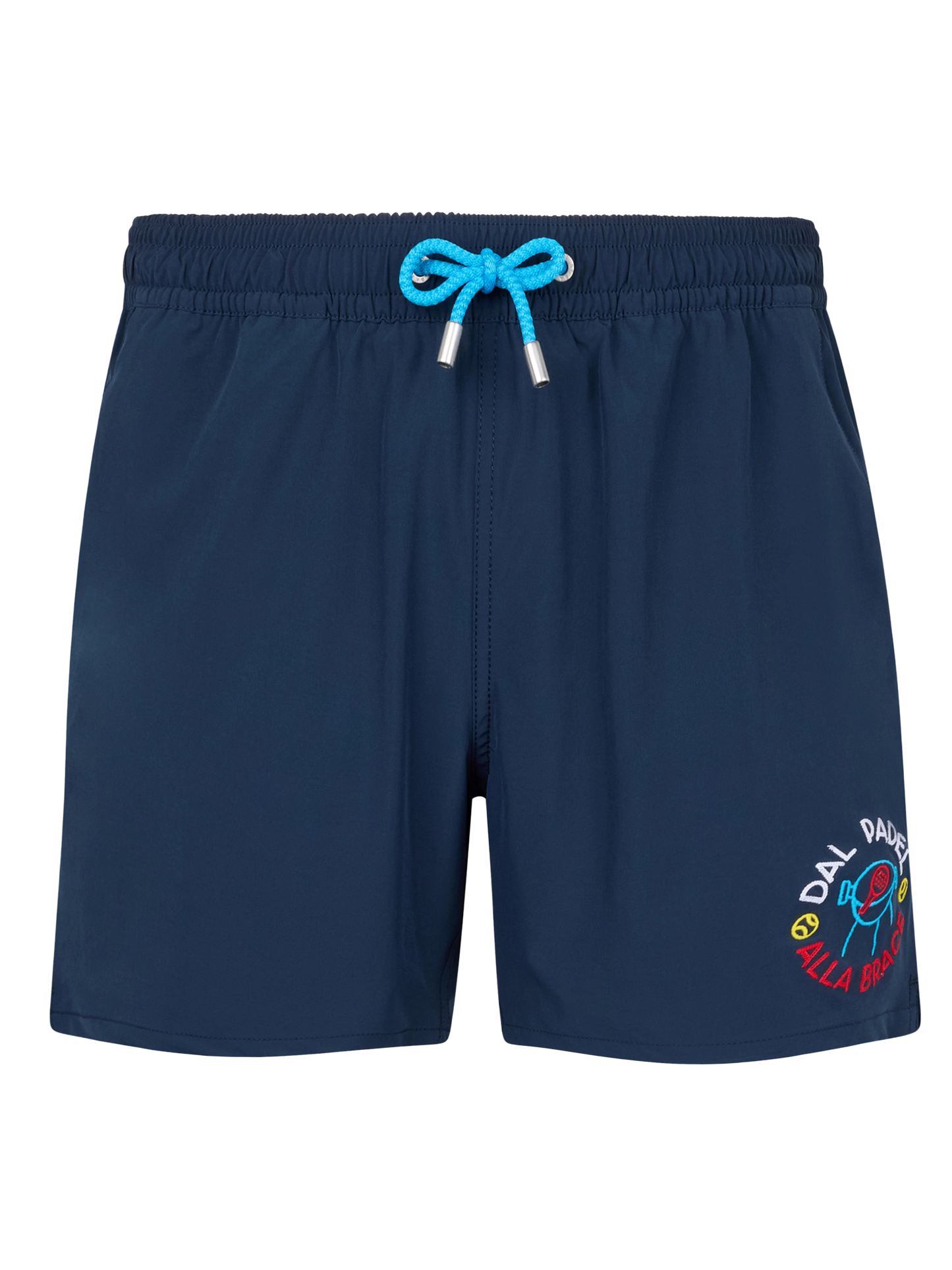 Comfort classic stretch swim shorts with Dal Padel alla Brace embroidery | INSULTI LUMINOSI SPECIAL EDITION