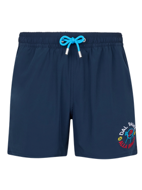 Comfort classic stretch swim shorts with Dal Padel alla Brace embroidery | INSULTI LUMINOSI SPECIAL EDITION