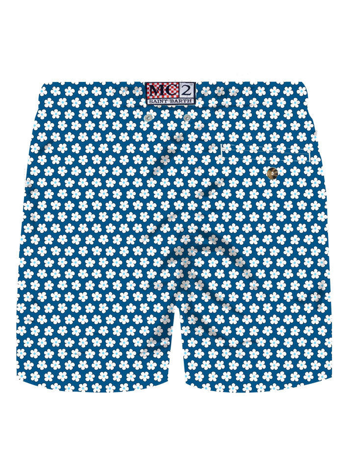 Comfort Light stretch swim shorts with tie print