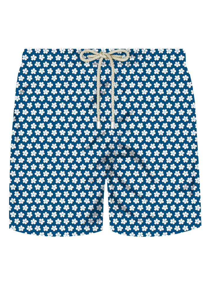 Comfort Light stretch swim shorts with tie print