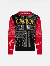 Boy bandanna sweater with Cowboy embroidery