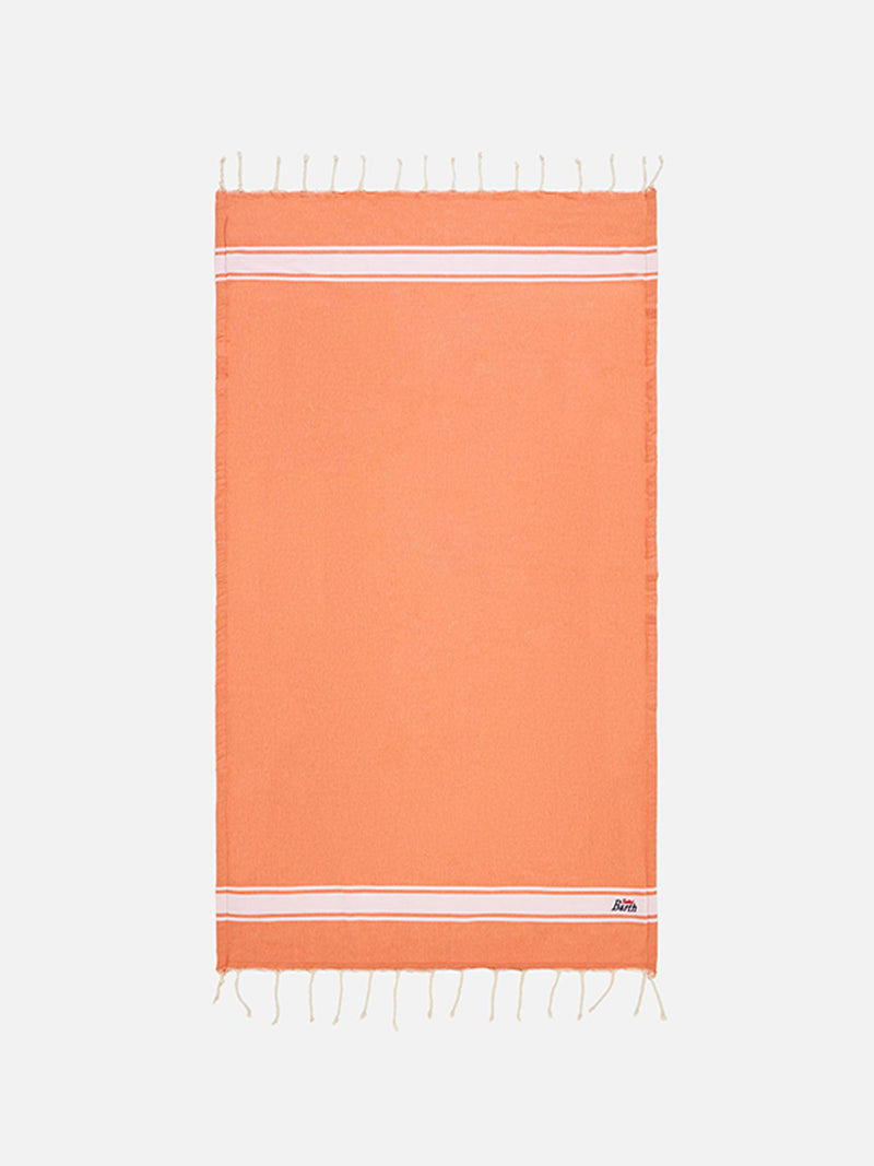 Telo fouta arancio fluo doppiato con spugna