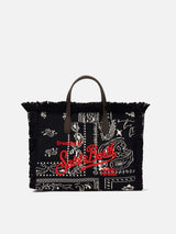 Borsa Colette in lana con stampa bandana nera