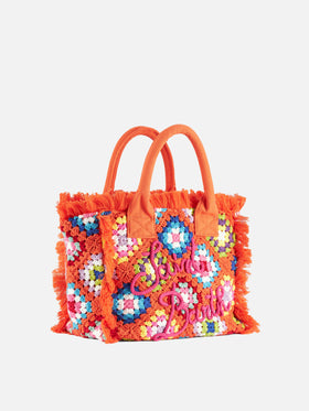 Colette crochet shoulder bag with orange tiles pattern