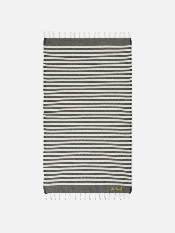 Fouta classico a nido d'ape con righe