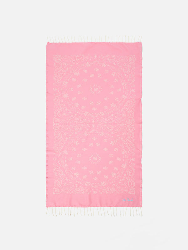 Foutas cotton beach towel with bandanna jacquard