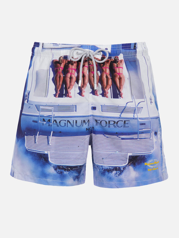 Man mid-length Gustavia swim-shorts with  placed print| MAGNUM MARINE SPECIAL EDITION