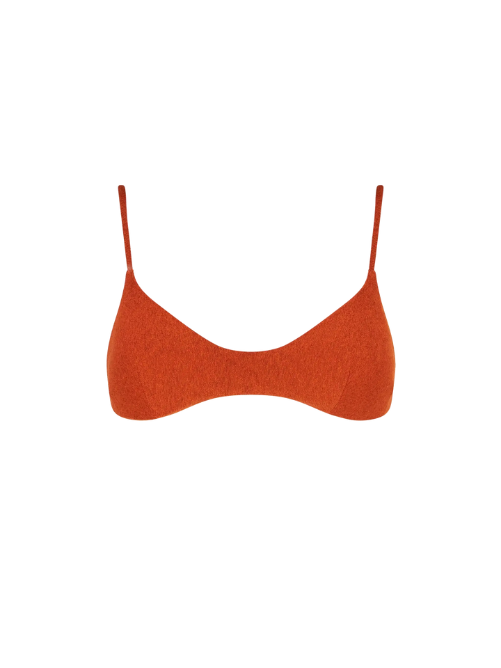 Bralette top in lurex arancione
