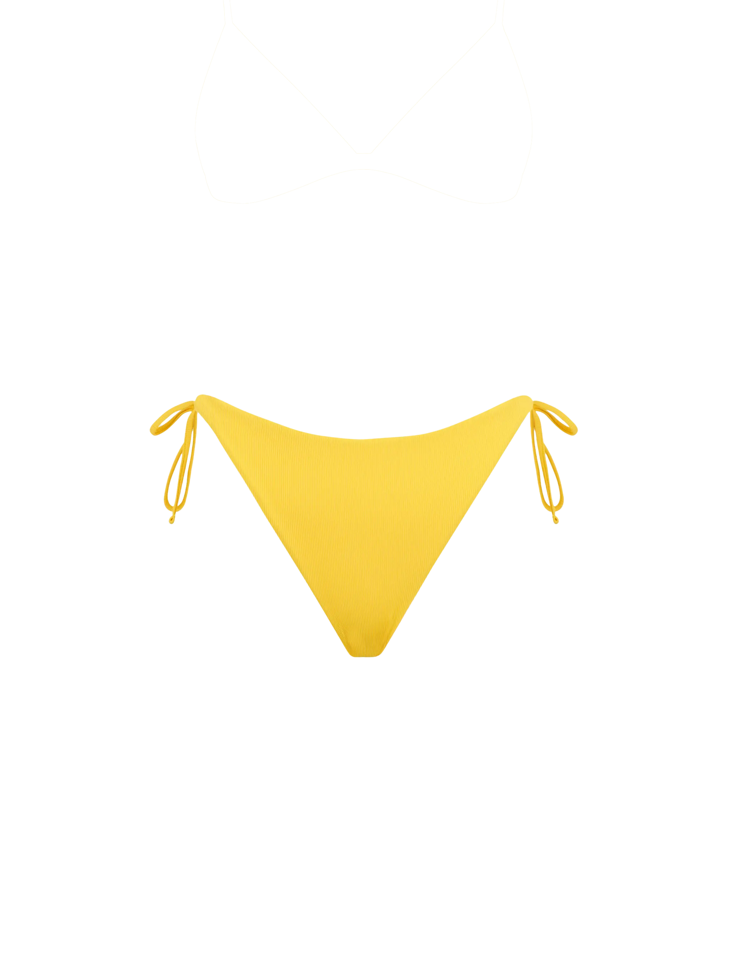Yellow ribbed swim briefs