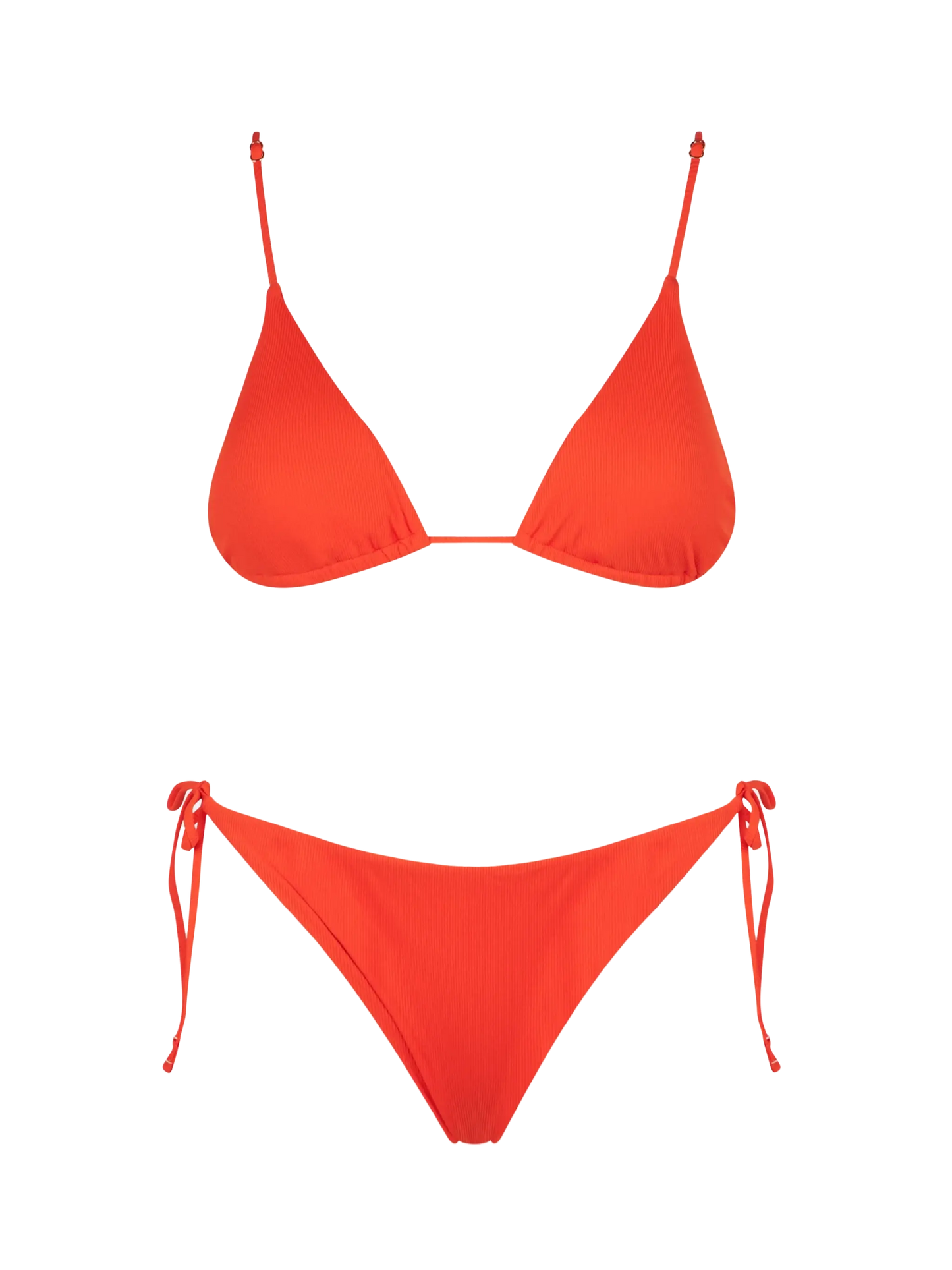 Bikini a triangolo a costine arancione