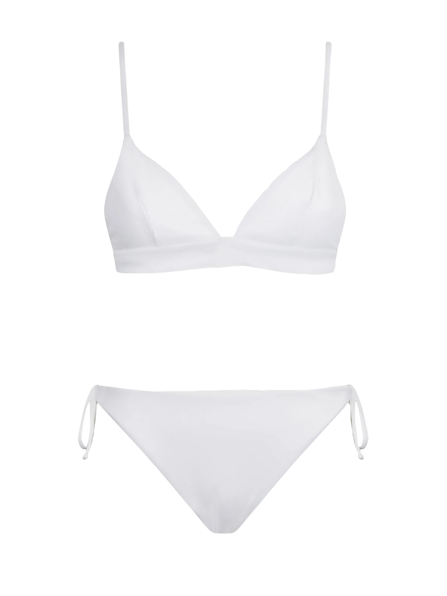 Bikini a triangolo a costine bianco