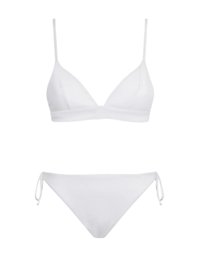 Bikini a triangolo a costine bianco