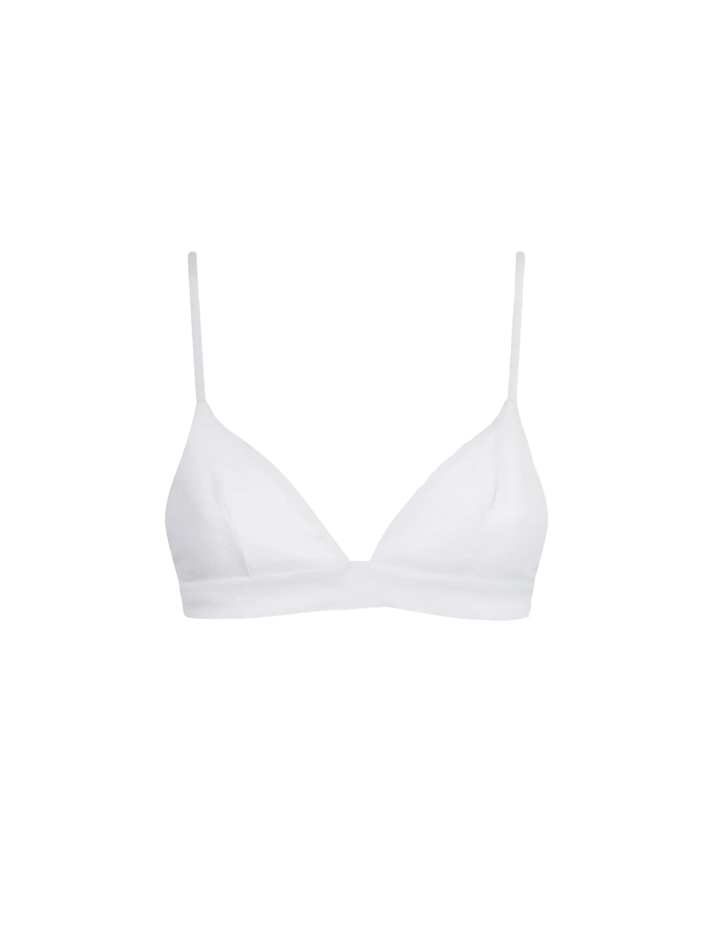Top triangolo bianco a costine