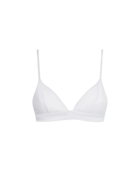 Top triangolo bianco a costine