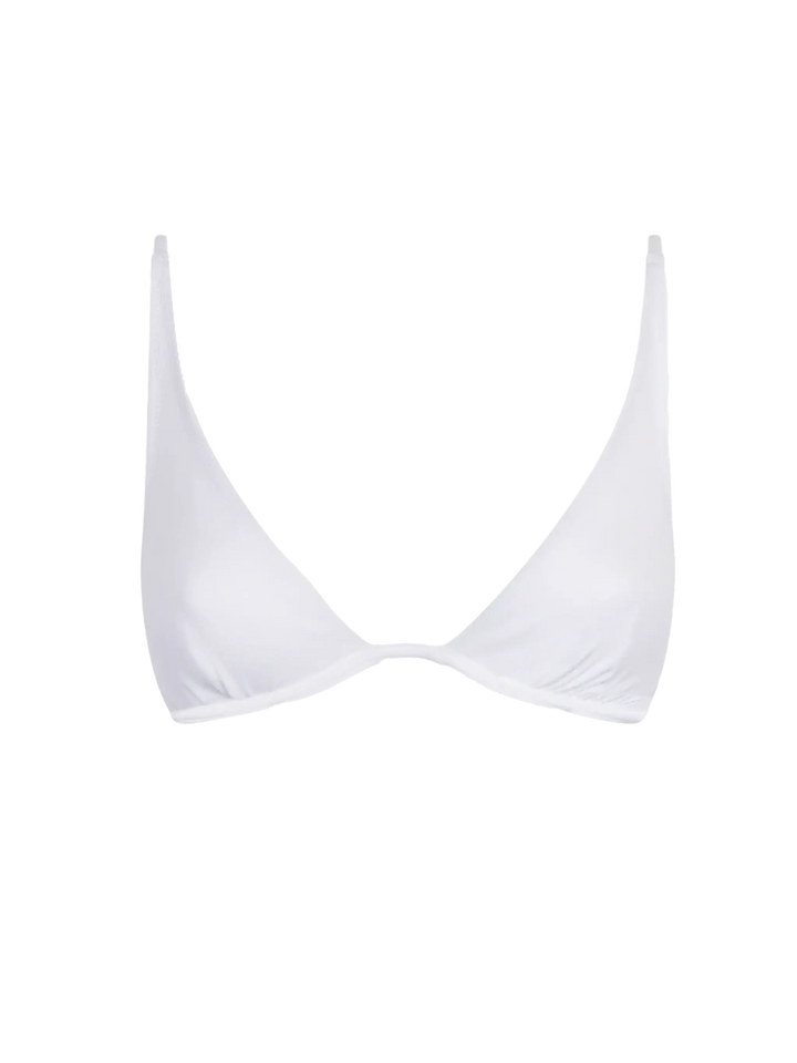 White ribbed V-wired top - MC2 Saint Barth