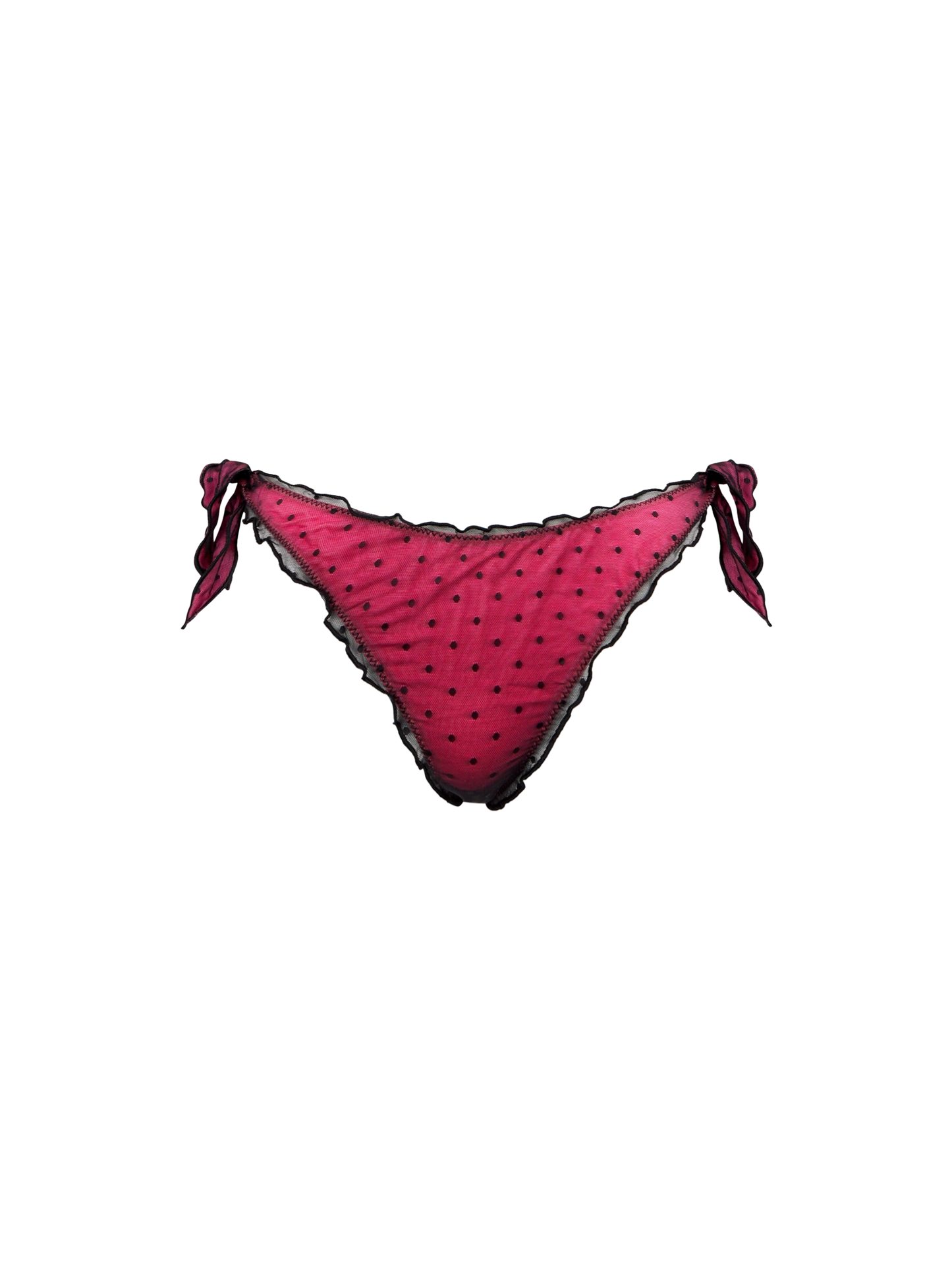 Woman fluo pink ruffled cheeky swim briefs