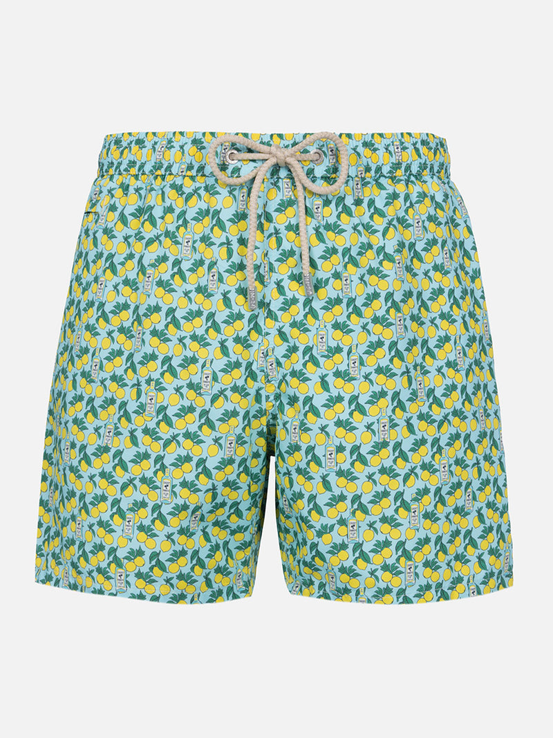 Herren-Badeshorts aus leichtem Stoff Lighting Micro Fantasy mit Gin- und Zitronen-Print