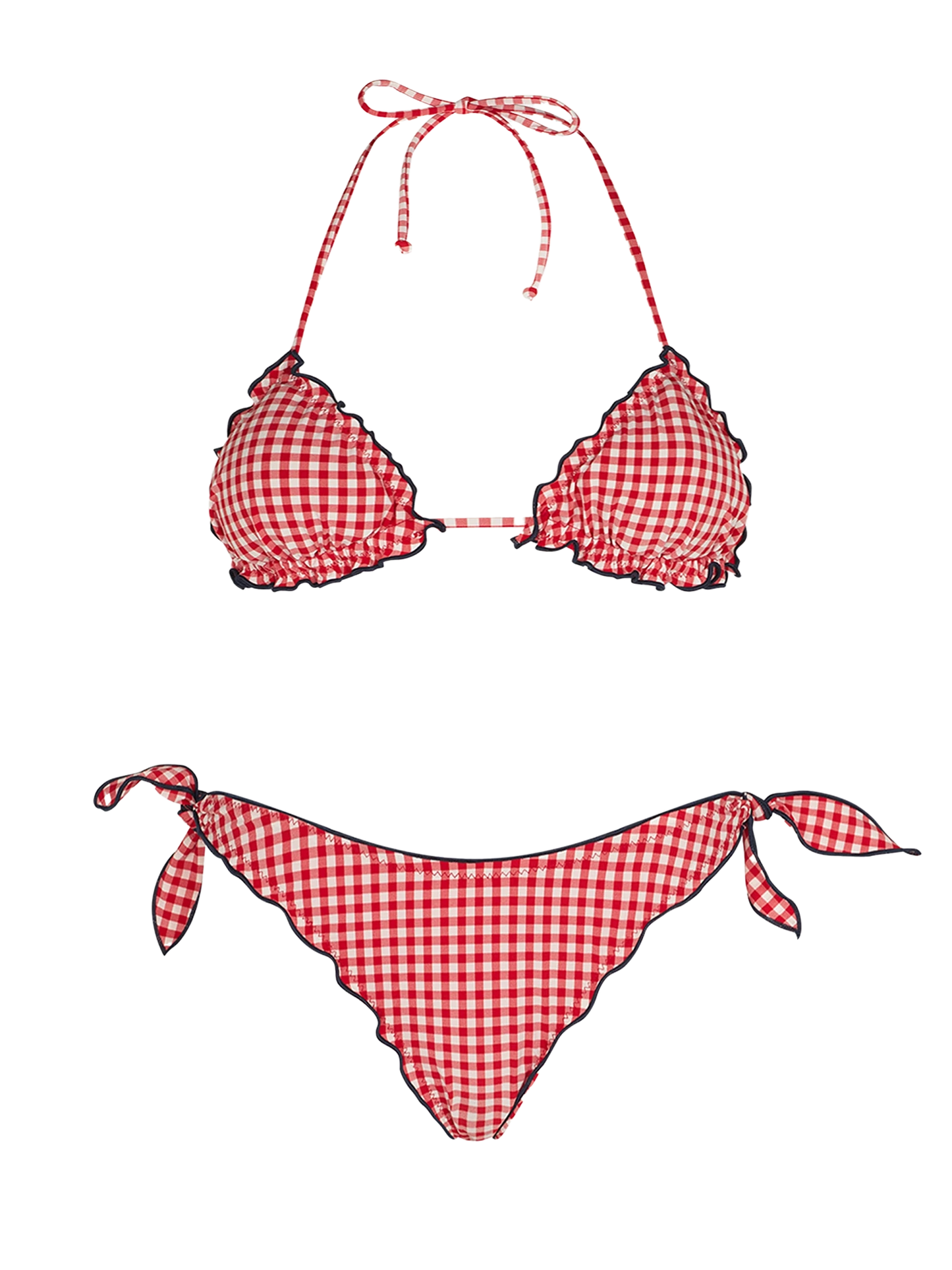 Damen-Triangel-Bikini mit Gingham-Print