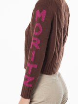 Maglia da donna intrecciata a collo alto con stampa jacquard Saint Moritz