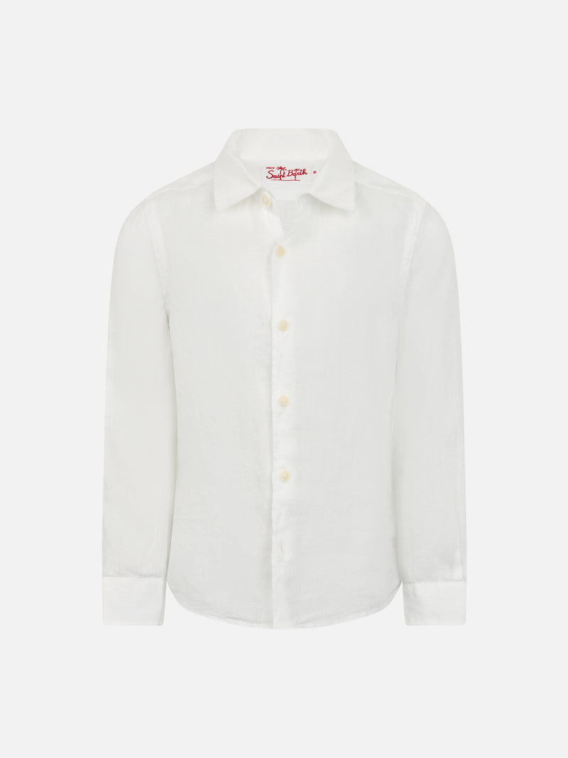 Camicia Agnes in lino bianco