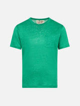 Kid green linen jersey t-shirt Alex