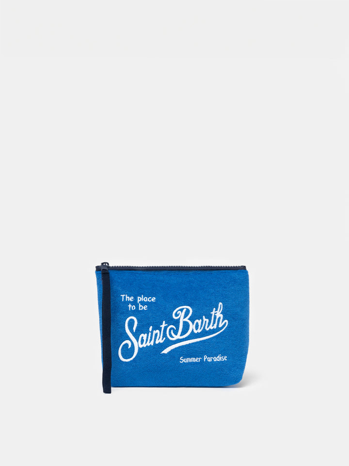Pochette Aline in spugna bluette