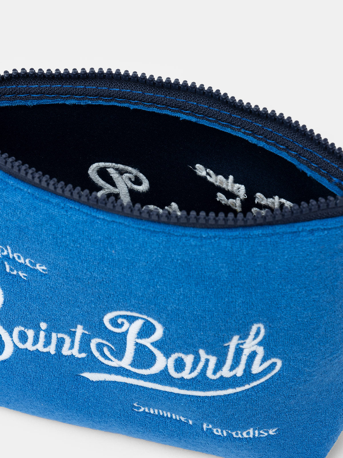 Pochette Aline in spugna bluette
