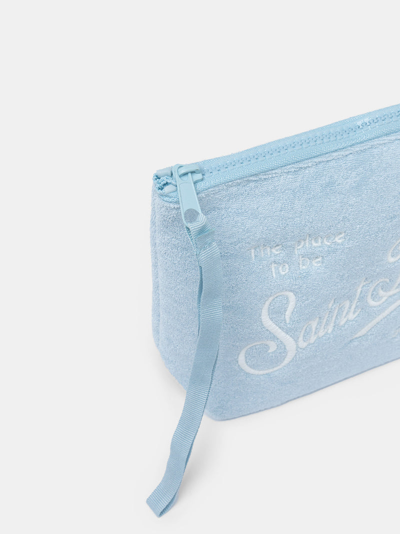 Hellblaue Frottee-Pochette Aline