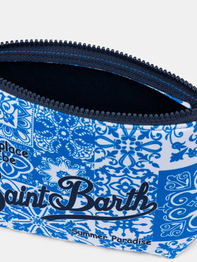 Scuba pochette Aline with majolica print