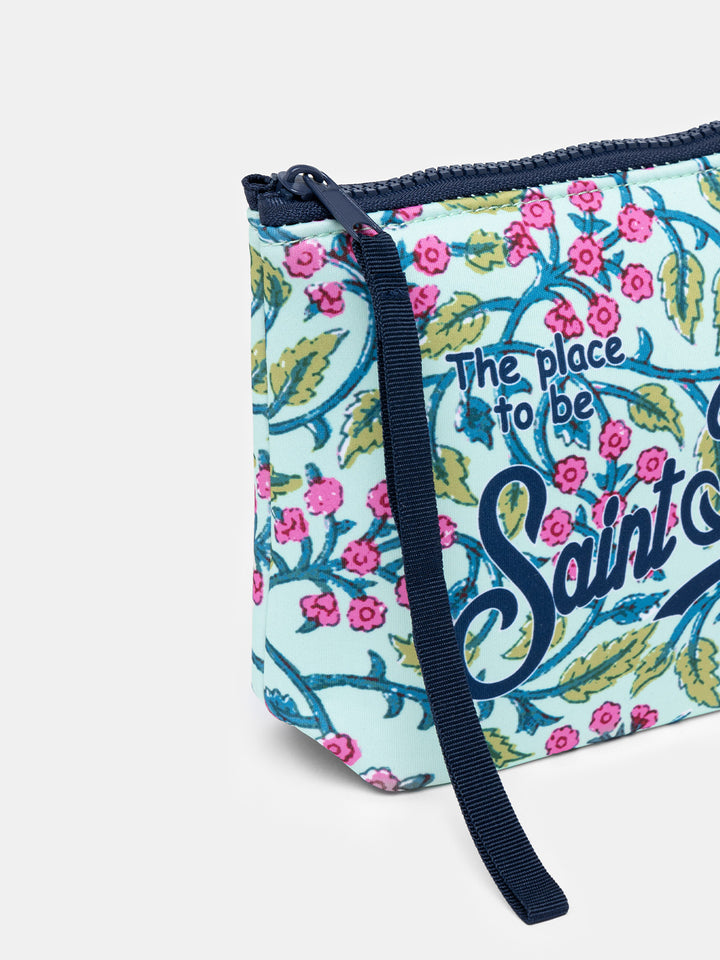 Scuba-Pochette Aline mit Blumenprint