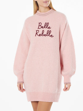 Brushed knit dress with Belle Rebelle embroidery