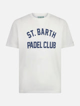 T-shirt da uomo in cotone pesante con stampa St. Barth Padel Club