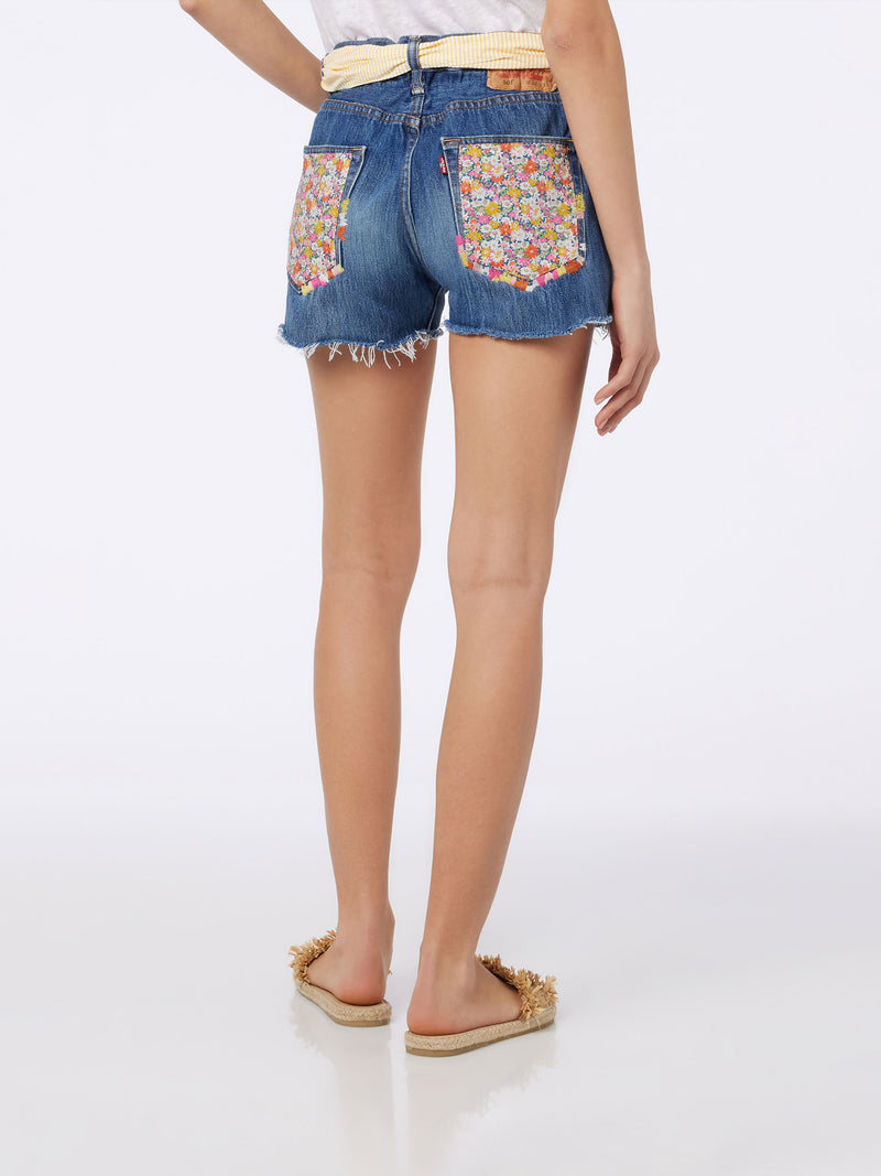 Woman Libby denim shorts Arizona | MADE WITH LIBERTY FABRIC