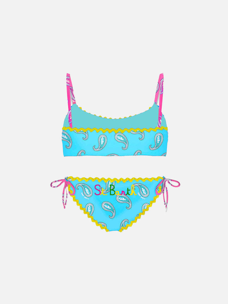 Mädchen-Bralette-Bikini mit Paisley-Print