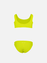 Bikini classico crinkle da bambina giallo fluo Baker