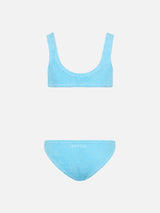 Girl light blue classic crinkle bikini Baker