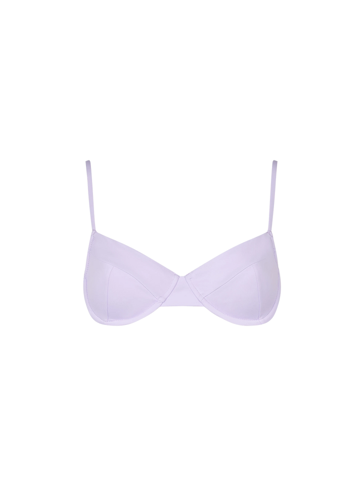 Fliederfarbener Bralette-Badeanzug für Damen mit Bügeln