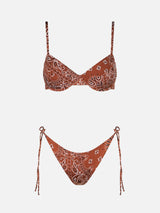 Damen-Bralette-Bikini mit Bandana-Print