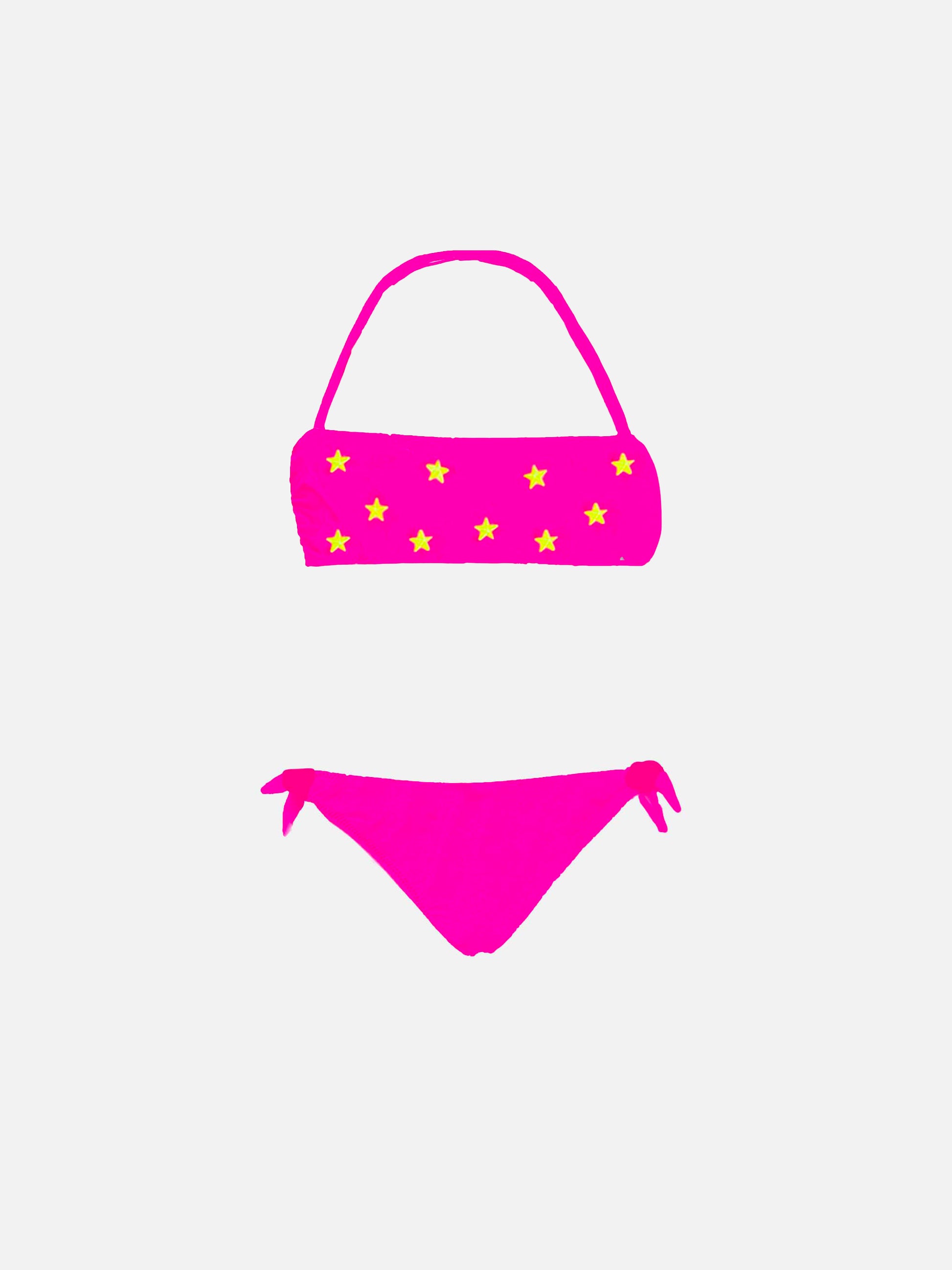 Bikini-girl-pink-stars
