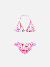 Girl triangle bikini with pattern