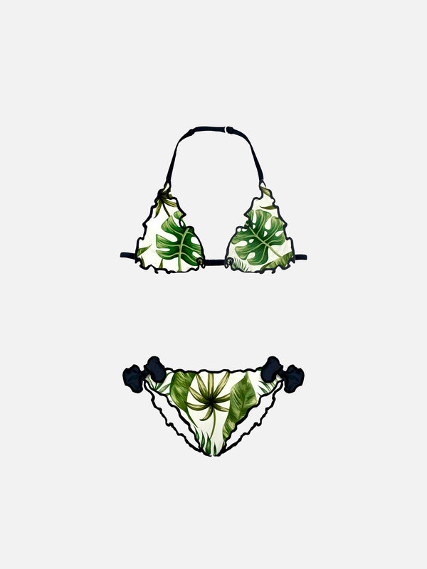 Bikini da bambina stampa tropicale