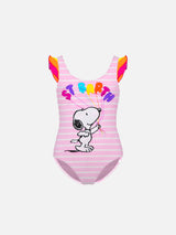 Girl ruffled swimsuit Snoopy print | Peanuts® Special Edition