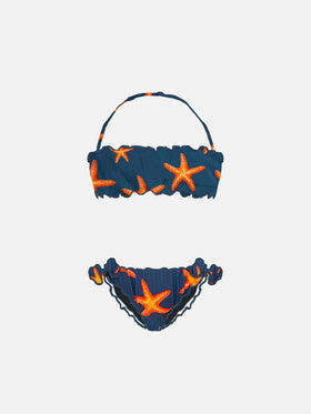 Girl bandeau bikini with starfish print - MC2 Saint Barth